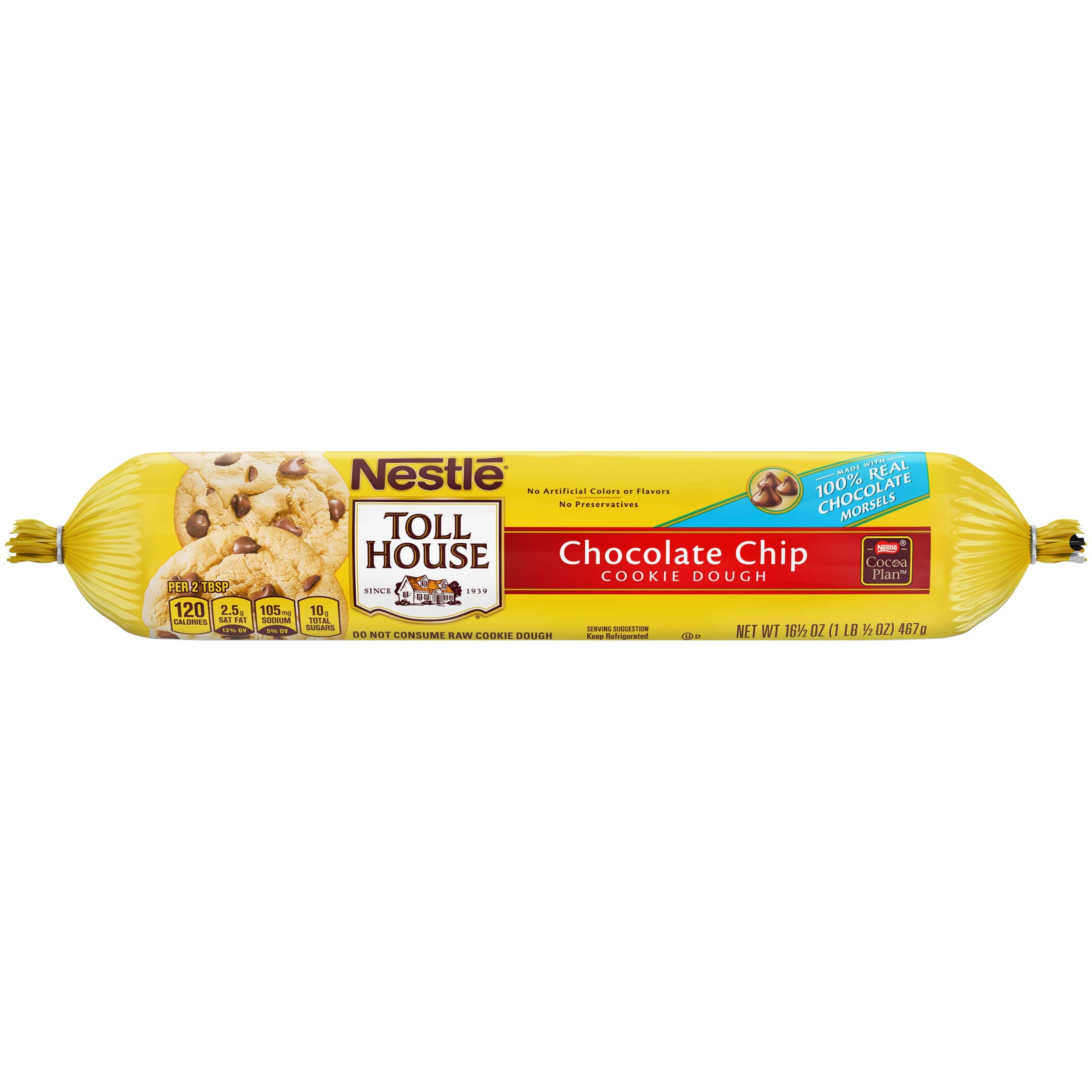 Tollhouse Chocolate Chip Cookie Dough, 16.5 Ounce -- 12 per case.