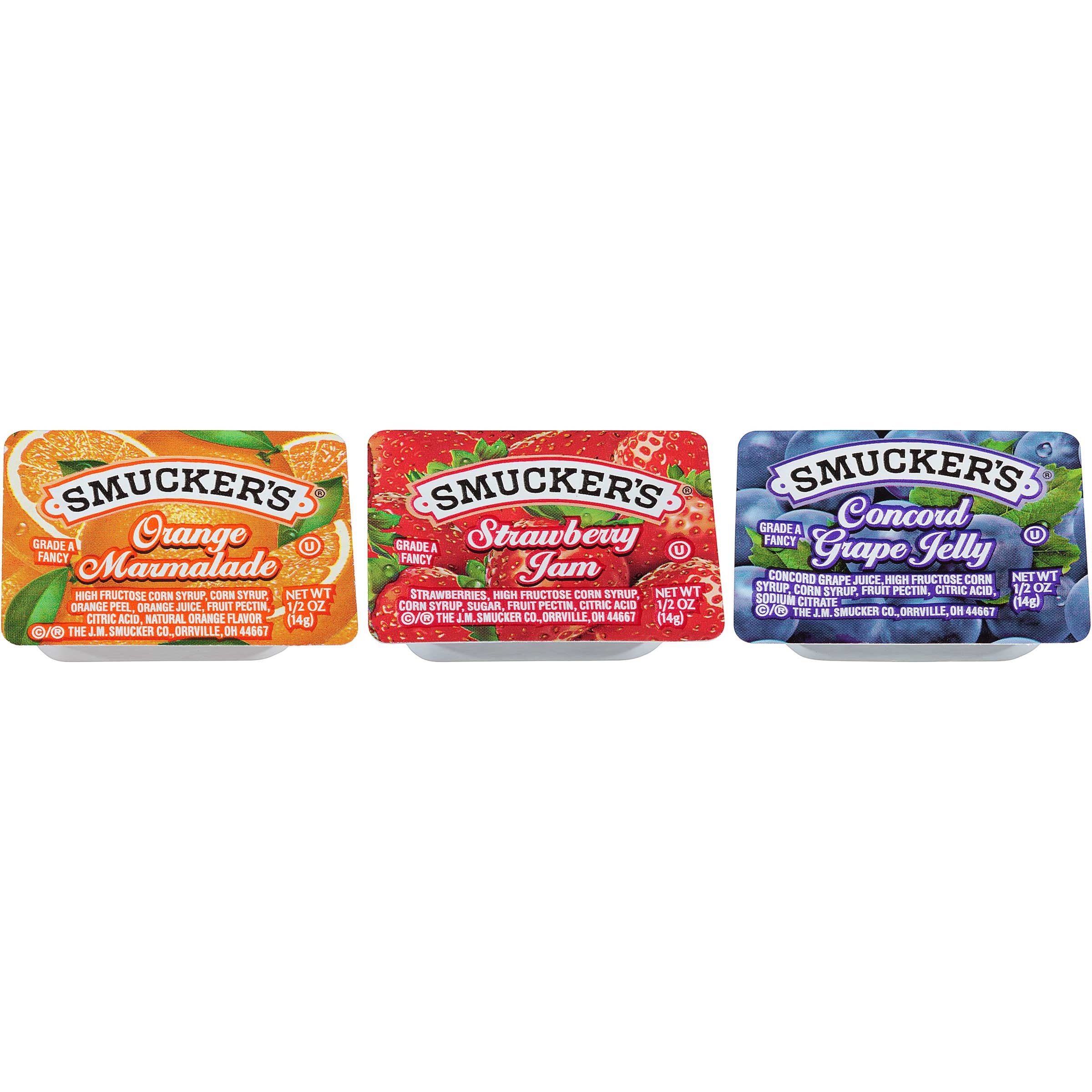 Smuckers Assortment 5 Jelly, 1/2 Ounce -- 200 per case.