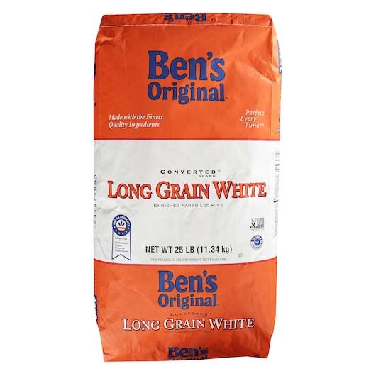 Bens Original Converted Long Grain White Rice, 25 Pound