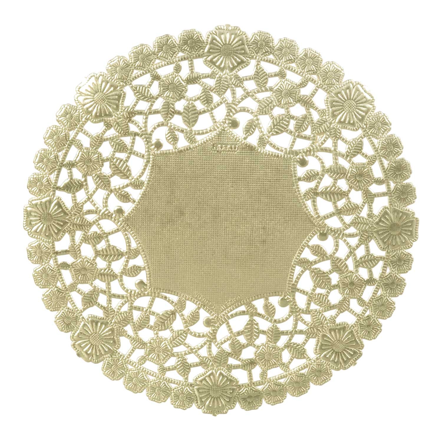 Lapaco Round Silver and Gold Foil Lace Doily, 6 inch -- 1000 per case.