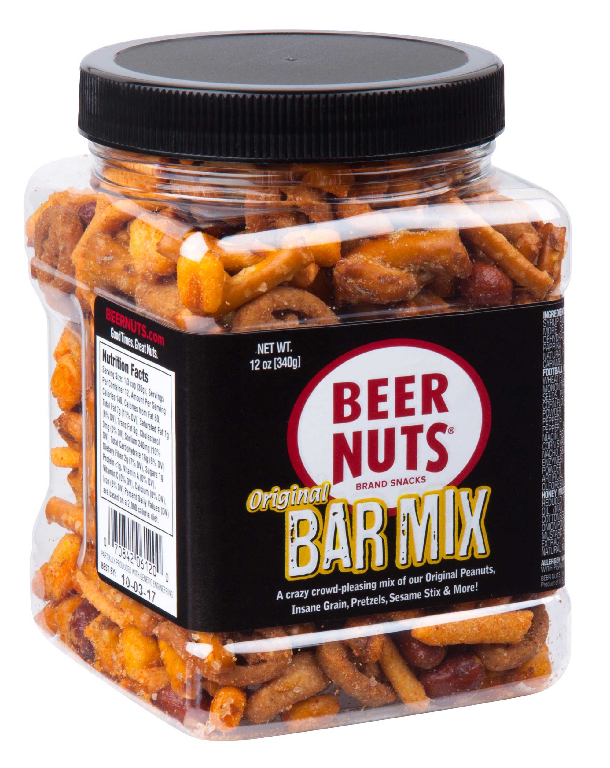 Beer Nuts Bar Mix - Petite Jar, 12 Ounce -- 6 per case.