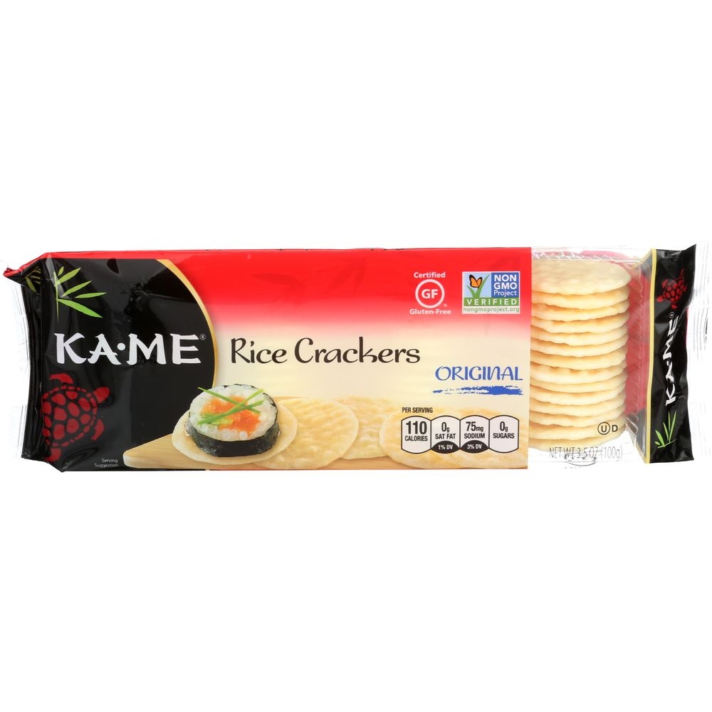 Kame Plain Rice Crunch Cracker, 3.5 Ounce -- 12 per case.
