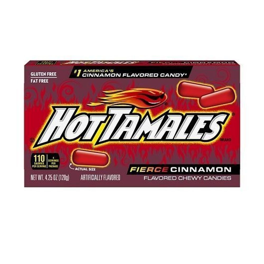 Hot Tamales Fat Free Gluten Free Fierce Cinnamon Chew Candy - Theater Box, 4.25 Ounce -- 12 per case