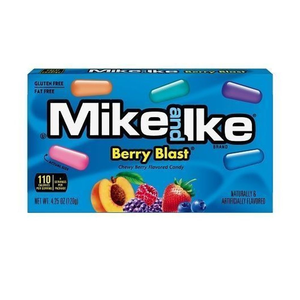 Mike and Ike Fat Free Gluten Free Berry Blast Candy - Theater Box, 4.25 Ounce -- 12 per case