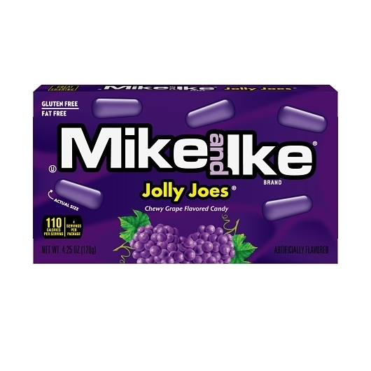 Mike and Ike Jolly Joes Chewy Grape Flavored Candy, 4.25 Ounce -- 12 per case