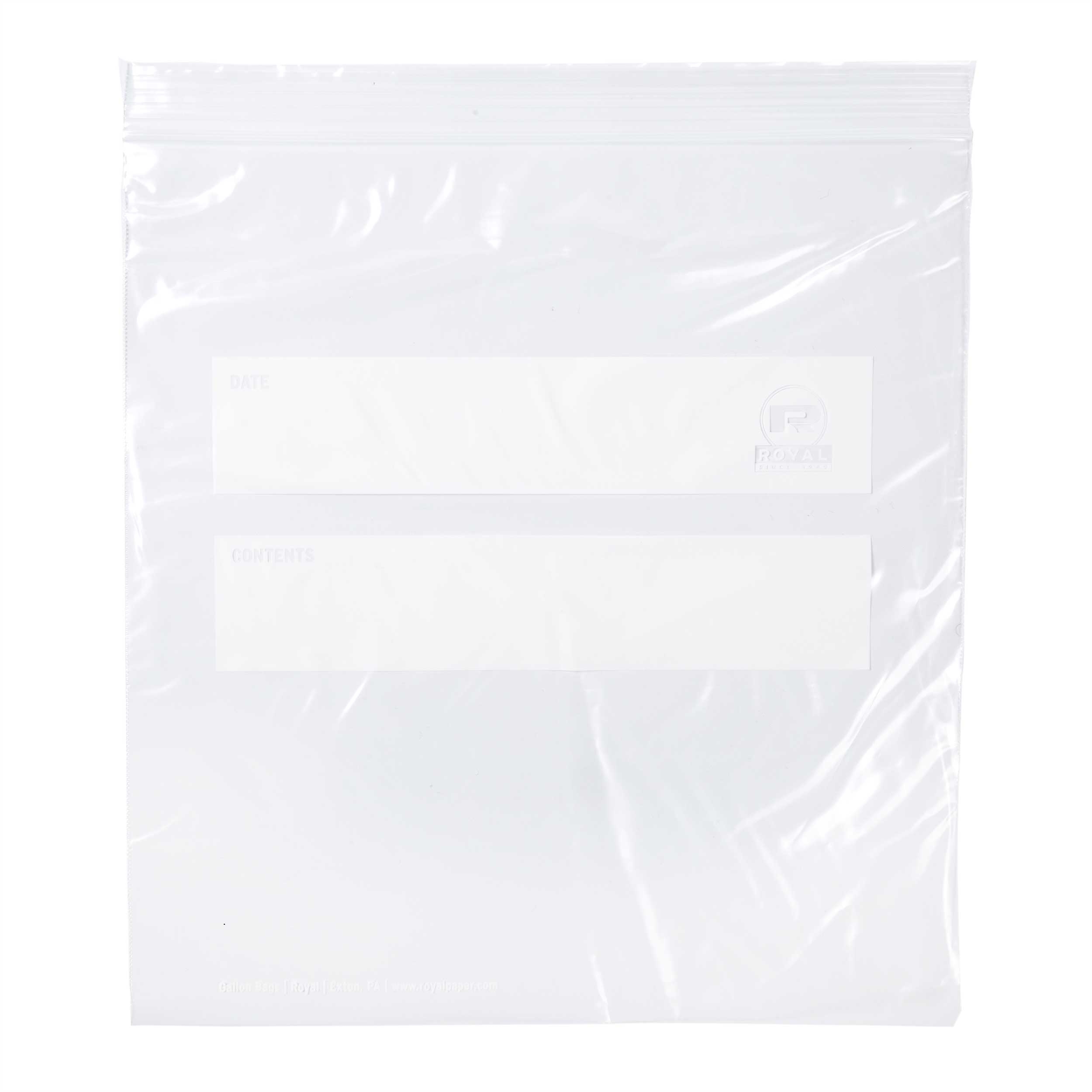 Royal Double Zipper Gallon Bag, 250 count per pack.