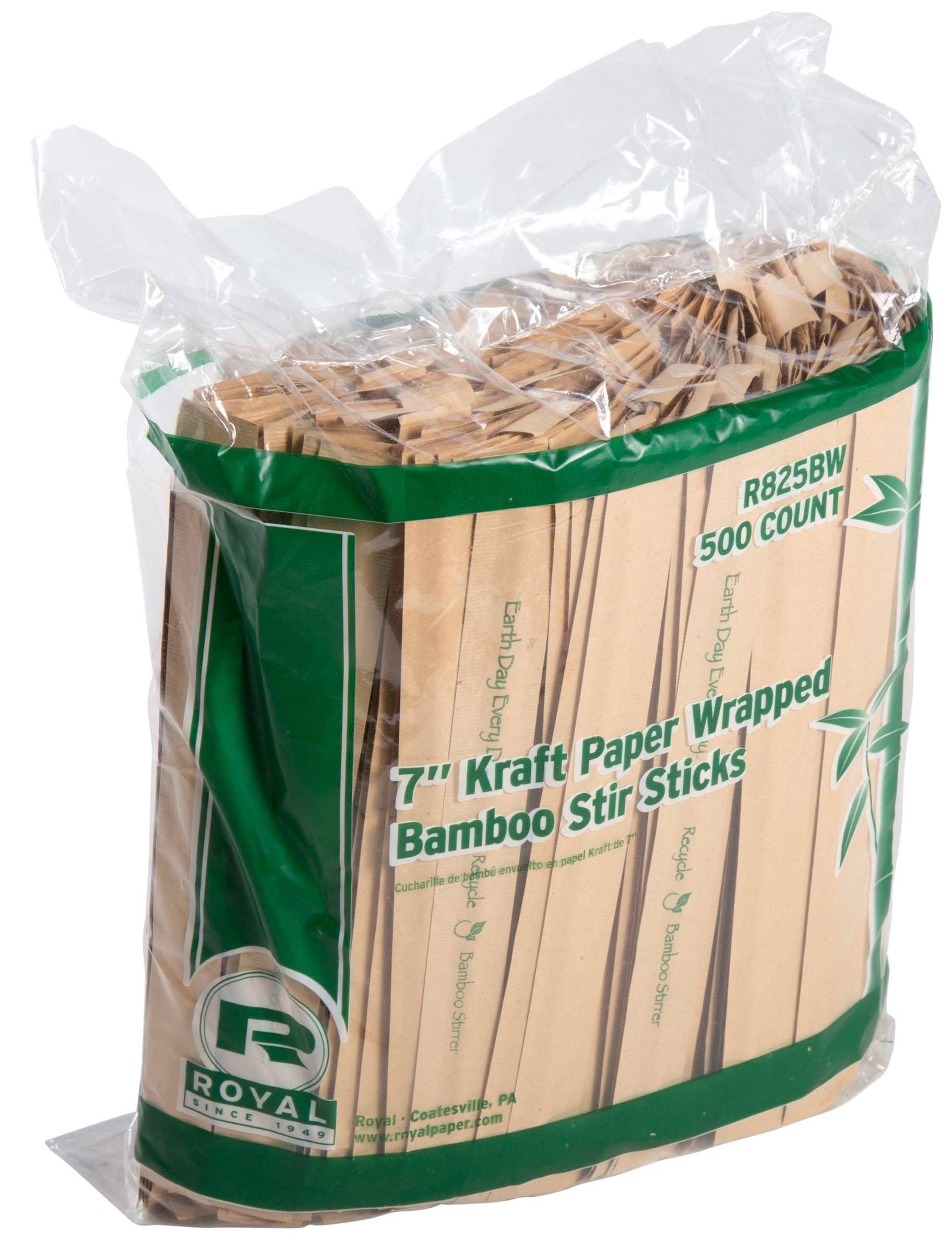 Royal Kraft Paper Wrapped Bamboo Stir Stick -- 5000 per case