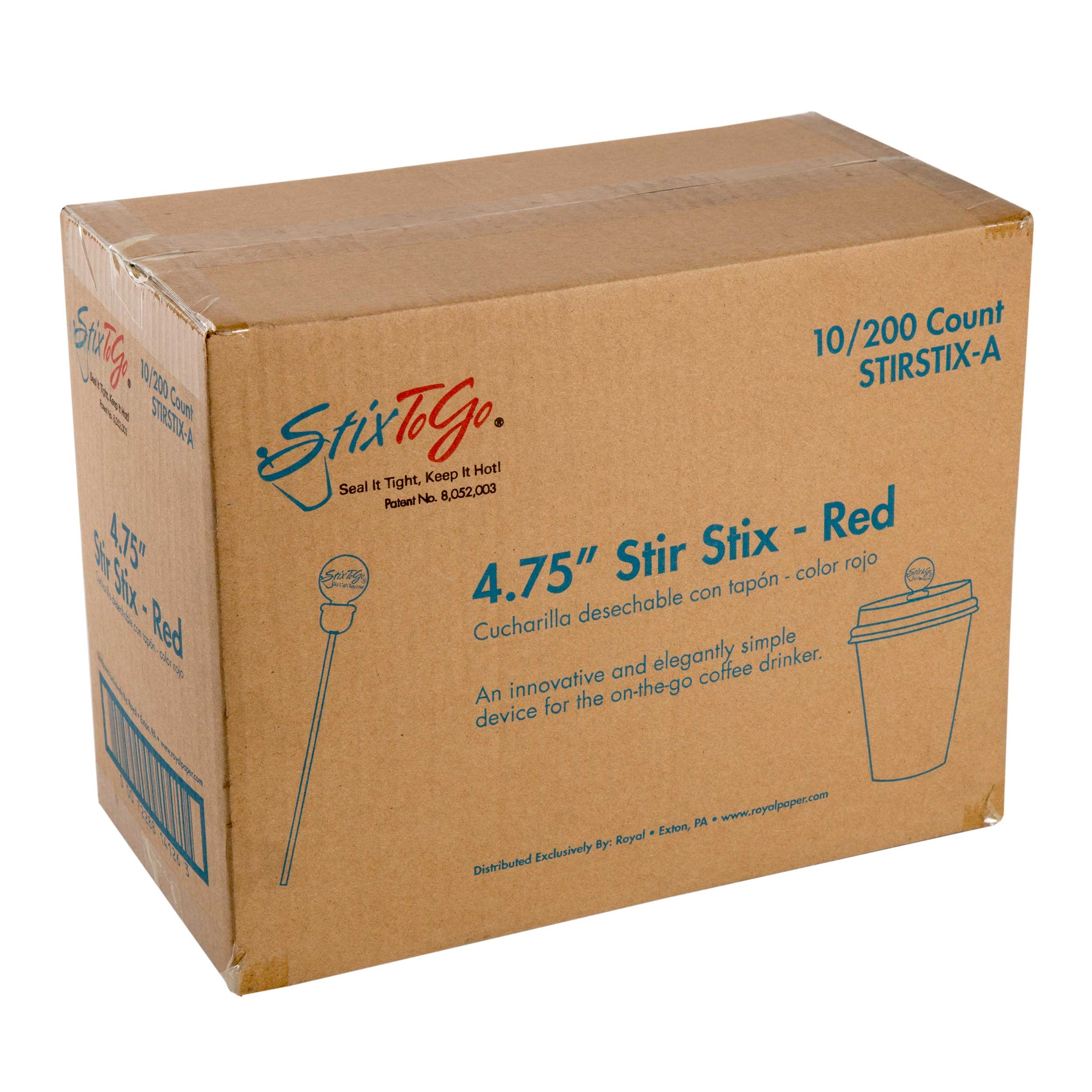 Royal Red Stir Stix Plug, 4.75 inch -- 2000 per case.