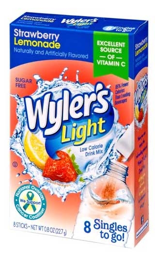 Wylers Light Singles To Go Strawberry Lemonade Drink Mix , 0.8 ounce -- 12 per case
