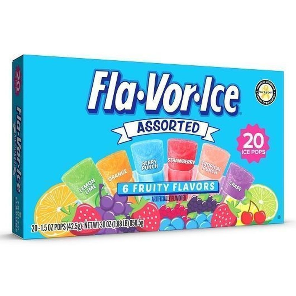 Fla-Vor-Ice Assorted Ice Pops, 30 Ounce -- 12 per case