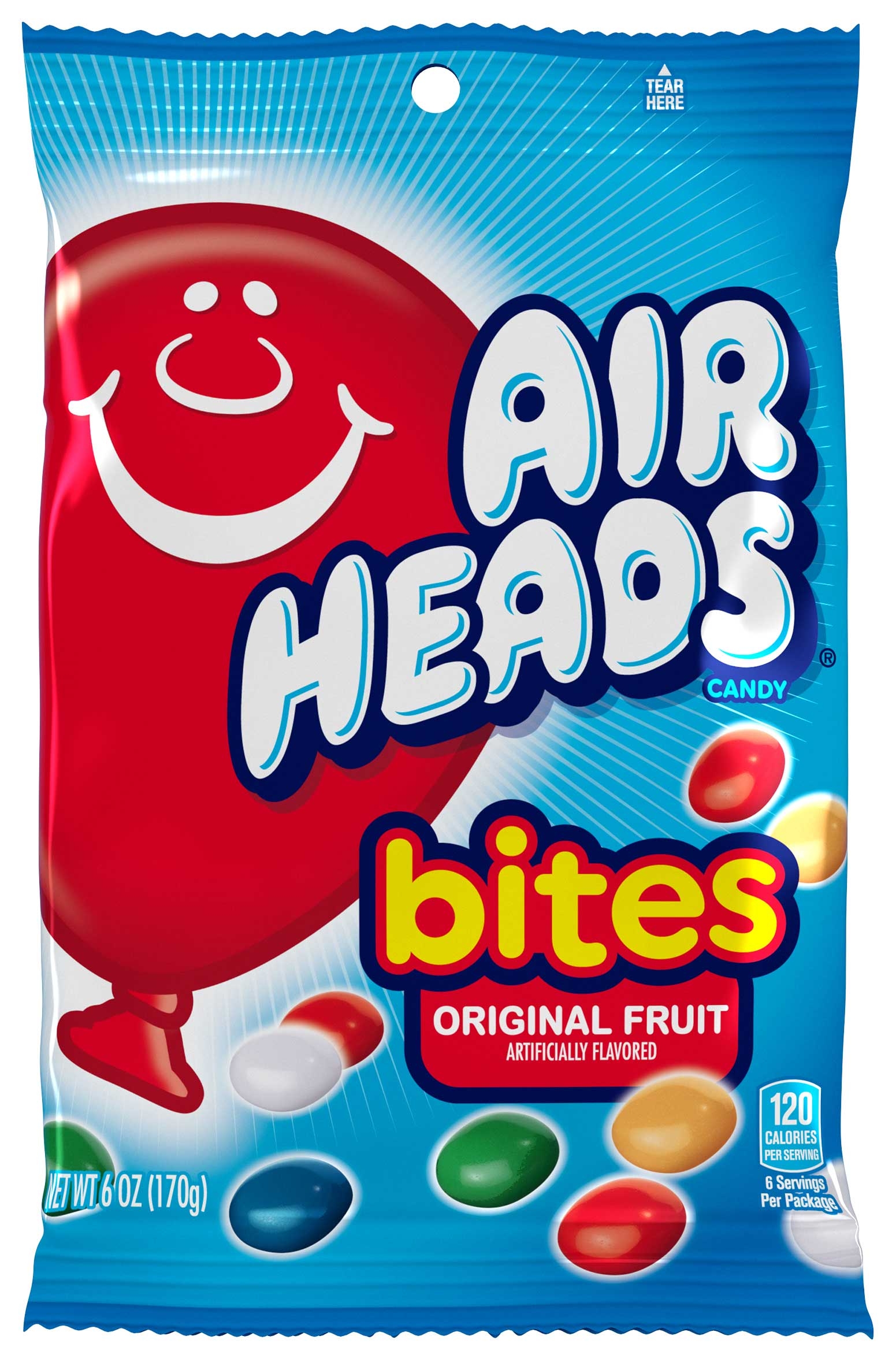 Air Heads Fruit Bites Candy, 6 Ounce Peg Bag -- 12 per case.