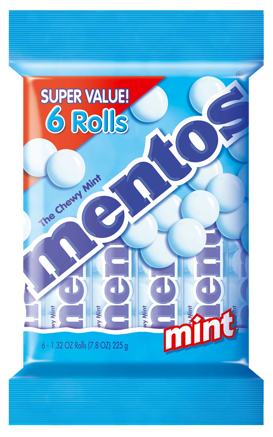 Mentos Assorted Chewy Mints - pack of 6 rolls, 12 packs per case
