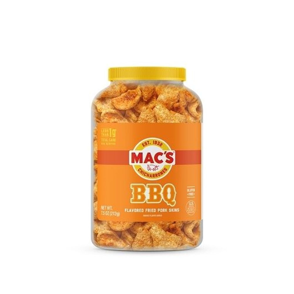 Macs Bbq Pork Skins, 7.5 Ounce Canister -- 6 per case
