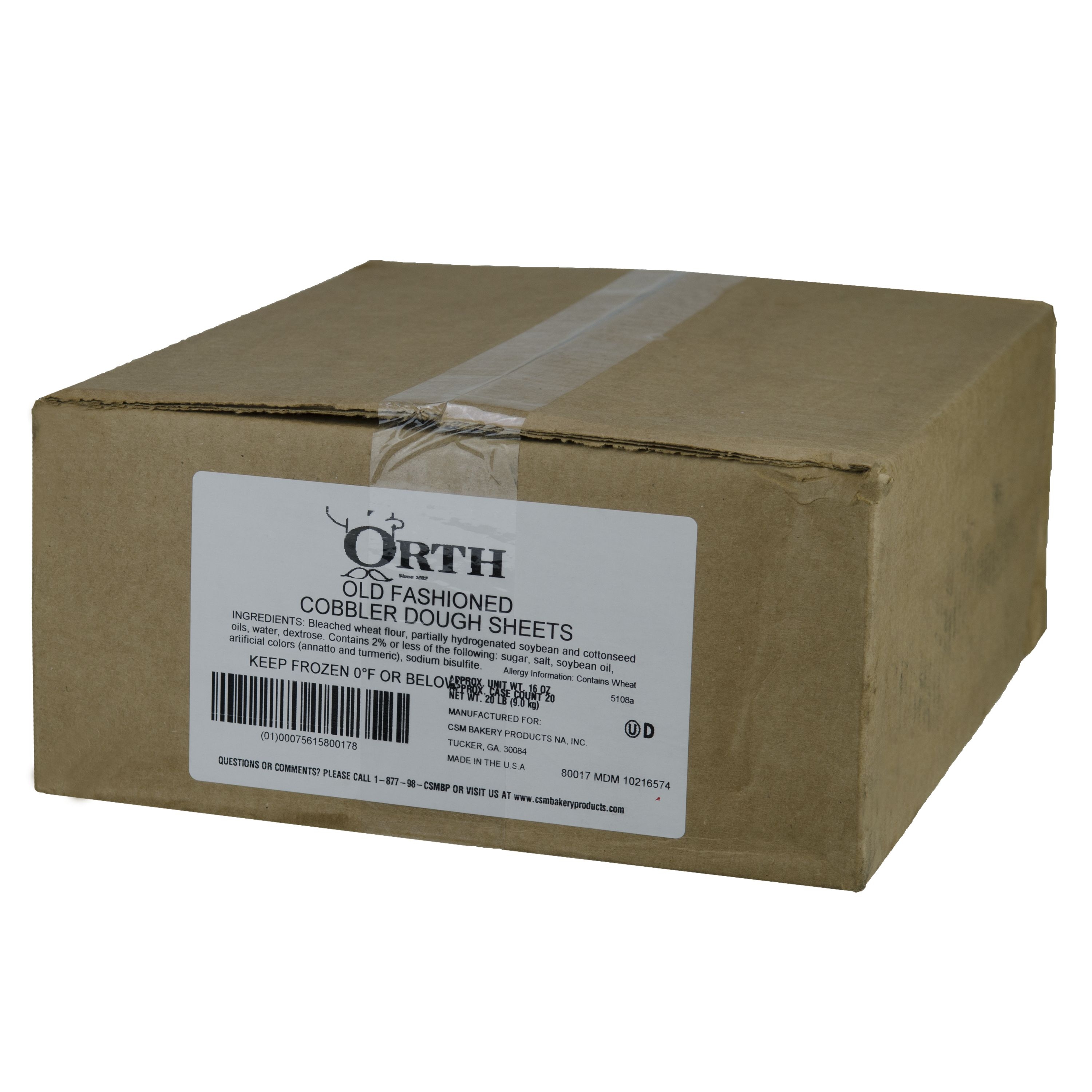 Baker and Baker Cobbler Dough Sheet, 1 Pound -- 20 per case.