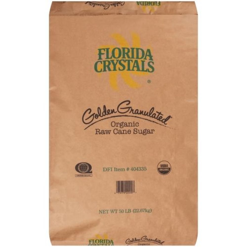 Florida Crystals Organic Raw Cane Sugar, 50 Pound