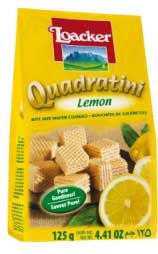 Loacker Quadratini Lemon Bite Size Wafer Cookie, 4.41 Ounce -- 6 per case
