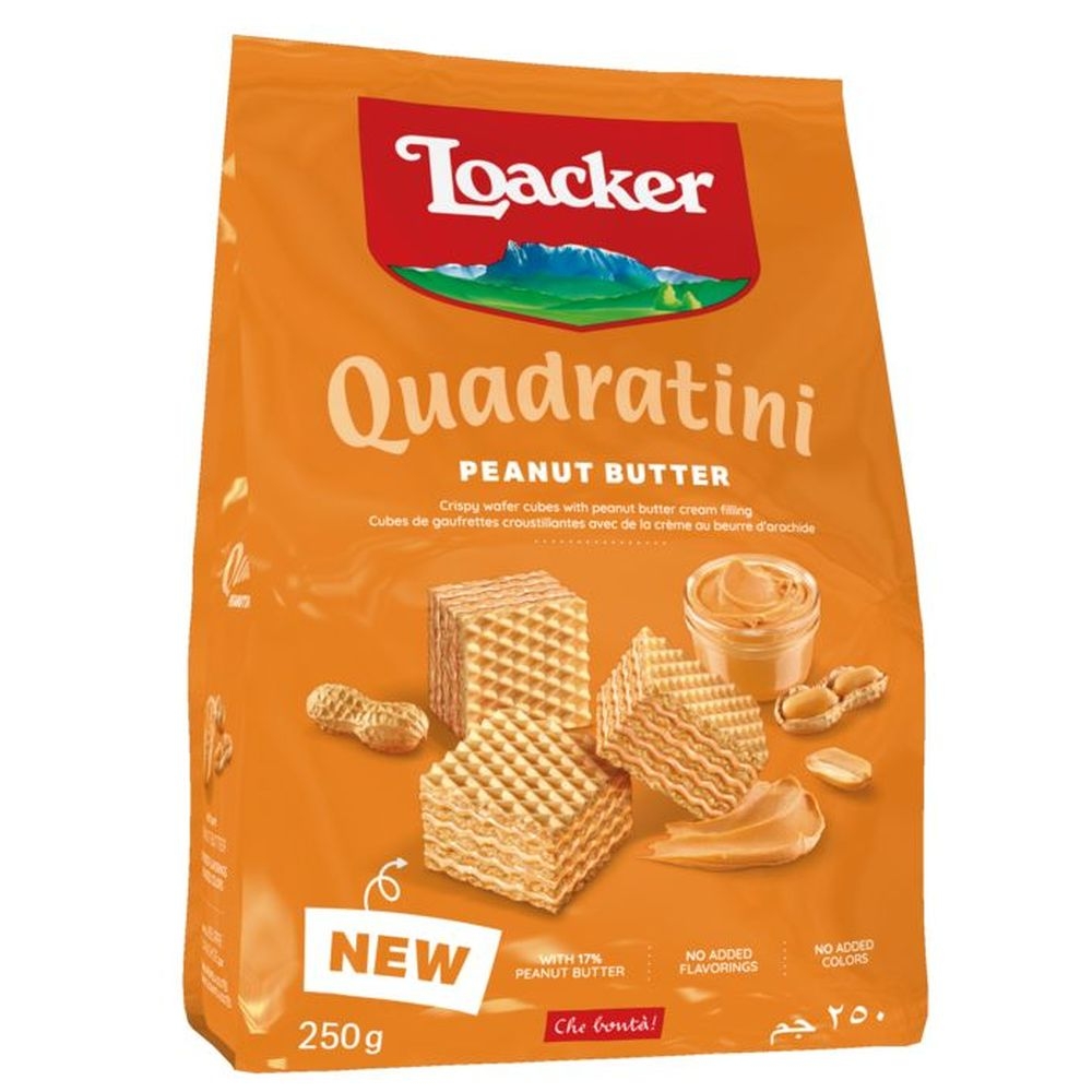Loacker Quadratini Peanut Butter Wafers, 4.41 Ounce -- 6 per case