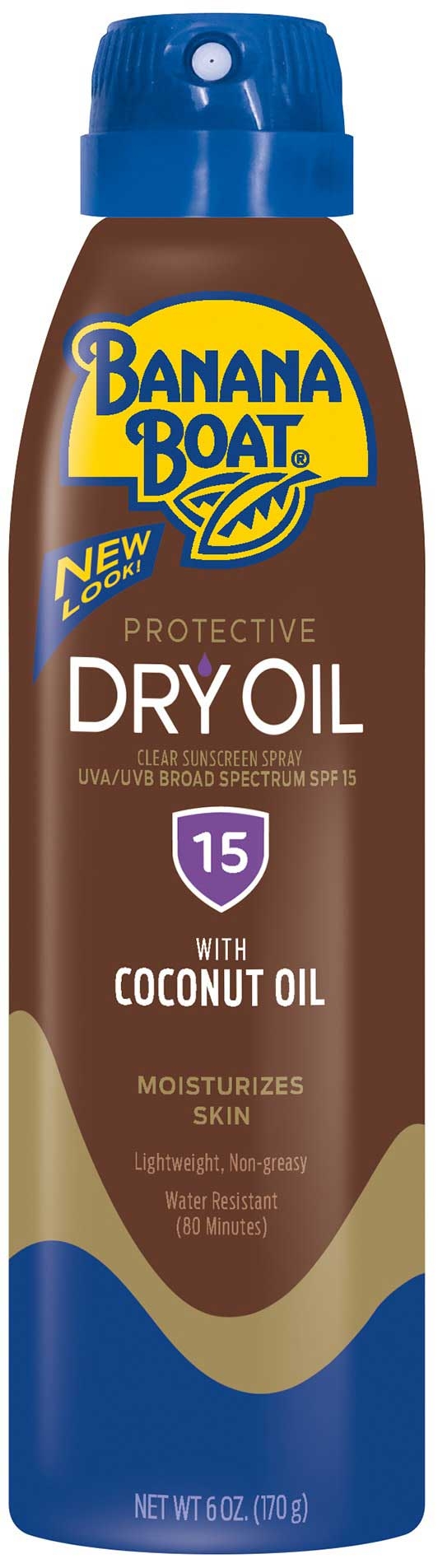 Banana Boat Protective Dry Oil SPF 15 Clear Sun Screen Spray, 6 Ounce Bottle -- 12 per case