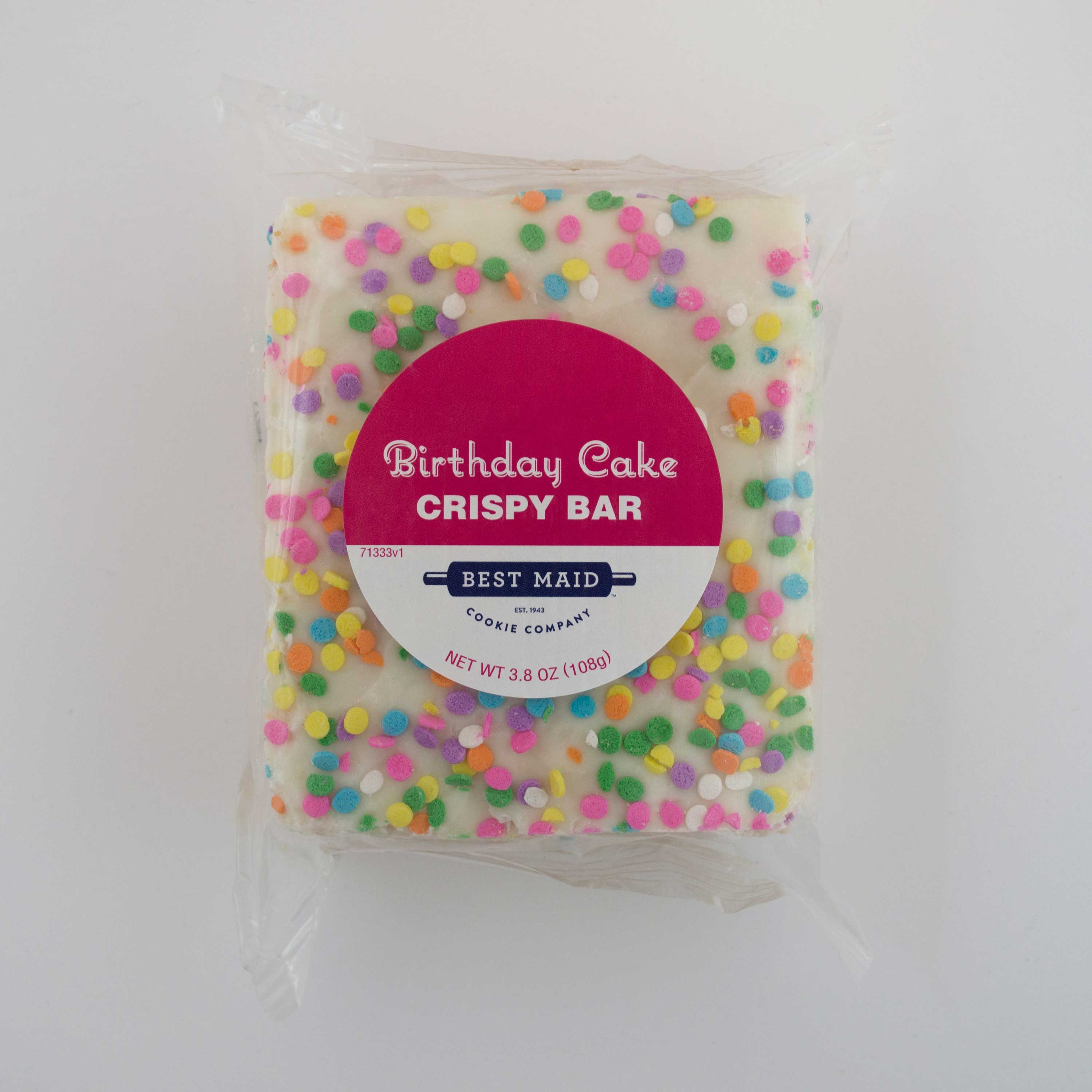 Best Maid Birthday Cake Crispy Bar, 3.8 Ounce -- 24 per case.