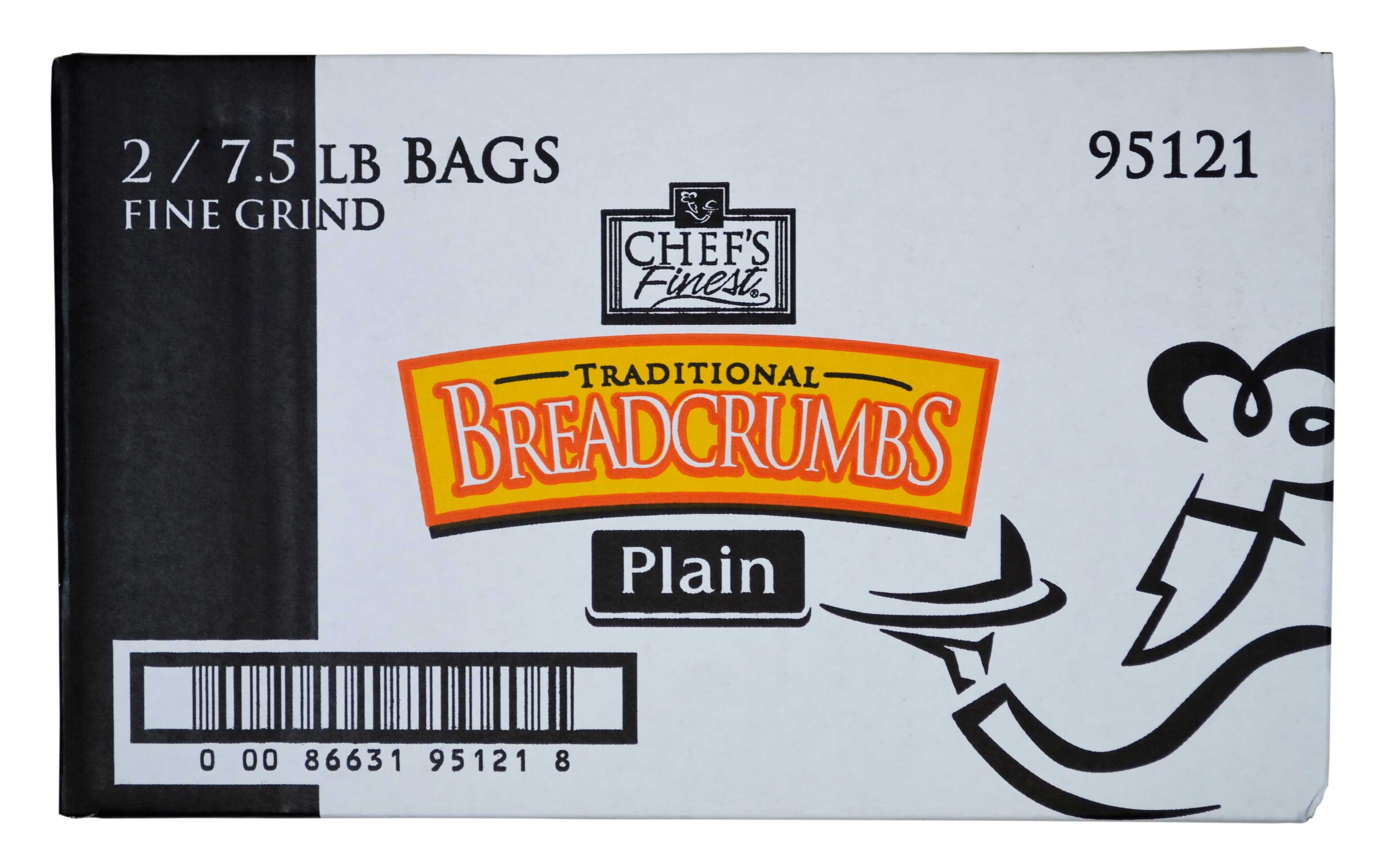 Chef's Finest Crumbled Plain Fine Bread, 7.5 Pound -- 2 per case