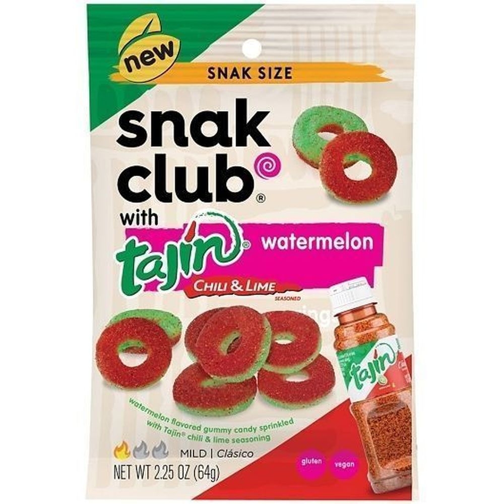 Snak Club Snack Size Tajin Watermelon Gummy Rings, 2.25 Ounce -- 12 per case