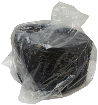 D and W Fine Pack PartiPak Black Square Cater Tray, 12 inch -- 50 per case.