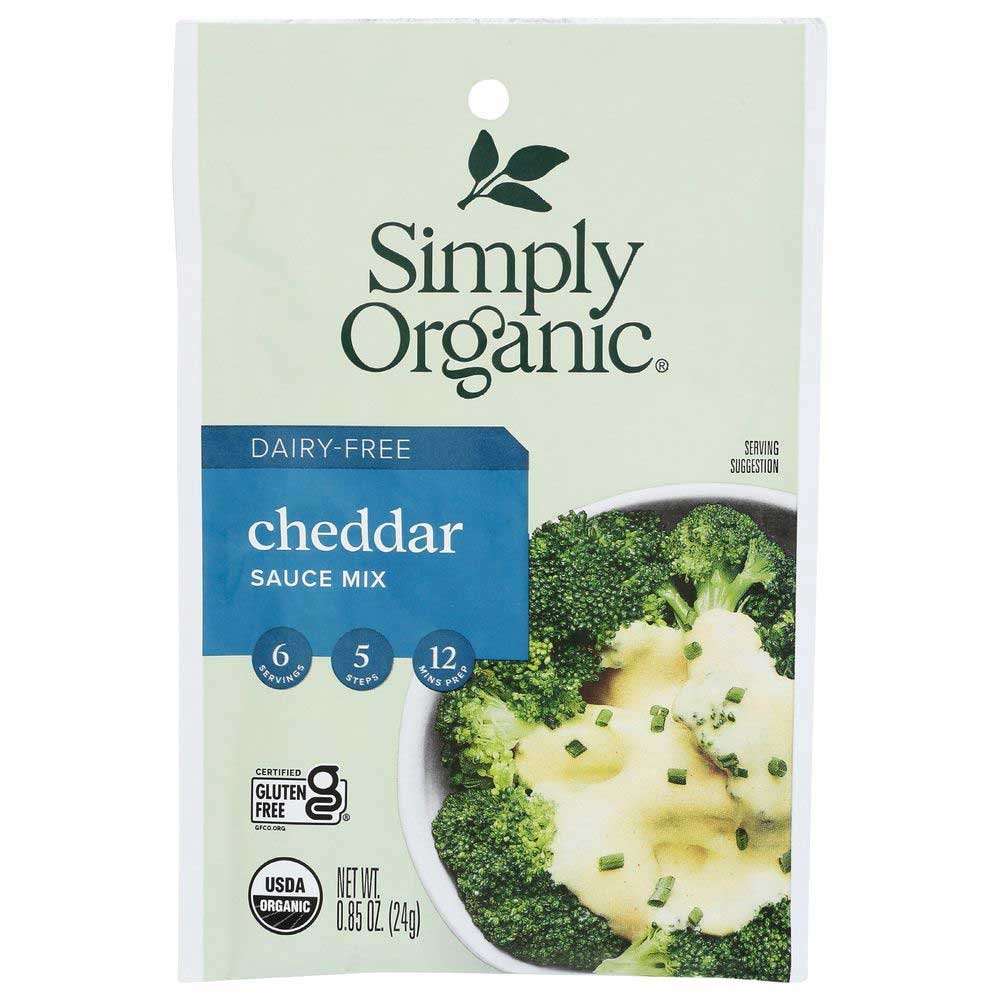 Simply Organic Dairy-Free Cheddar Sauce Mix, 0.85 Ounce -- 12 per case