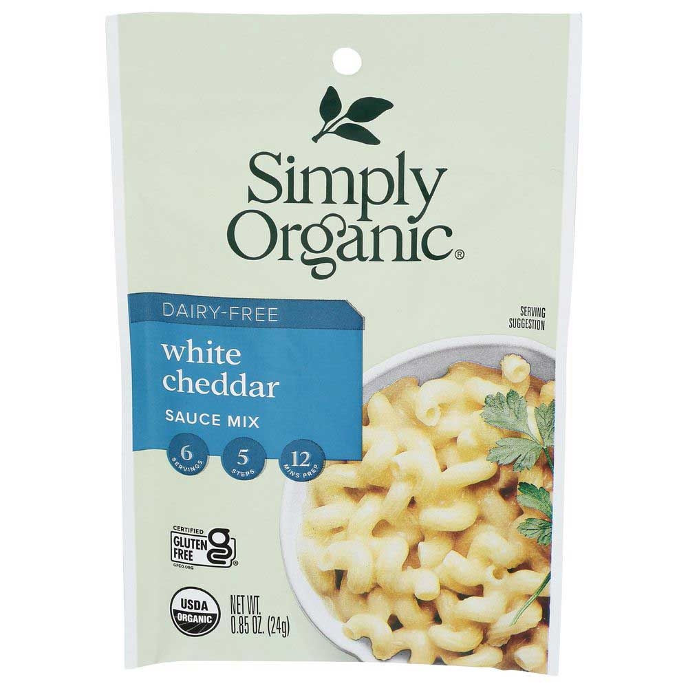 Simply Organic Dairy-Free White Cheddar Sauce Mix, 0.85 Ounce -- 12 per case