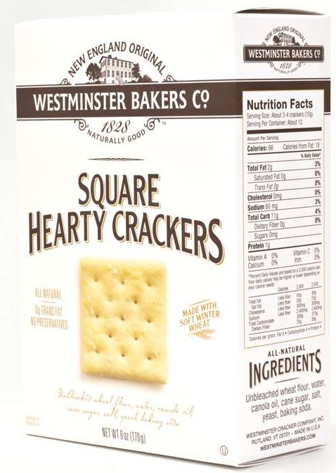 Westminster Cracker Co WBC Square Hearty Crackers, 6 Ounce -- 12 per case