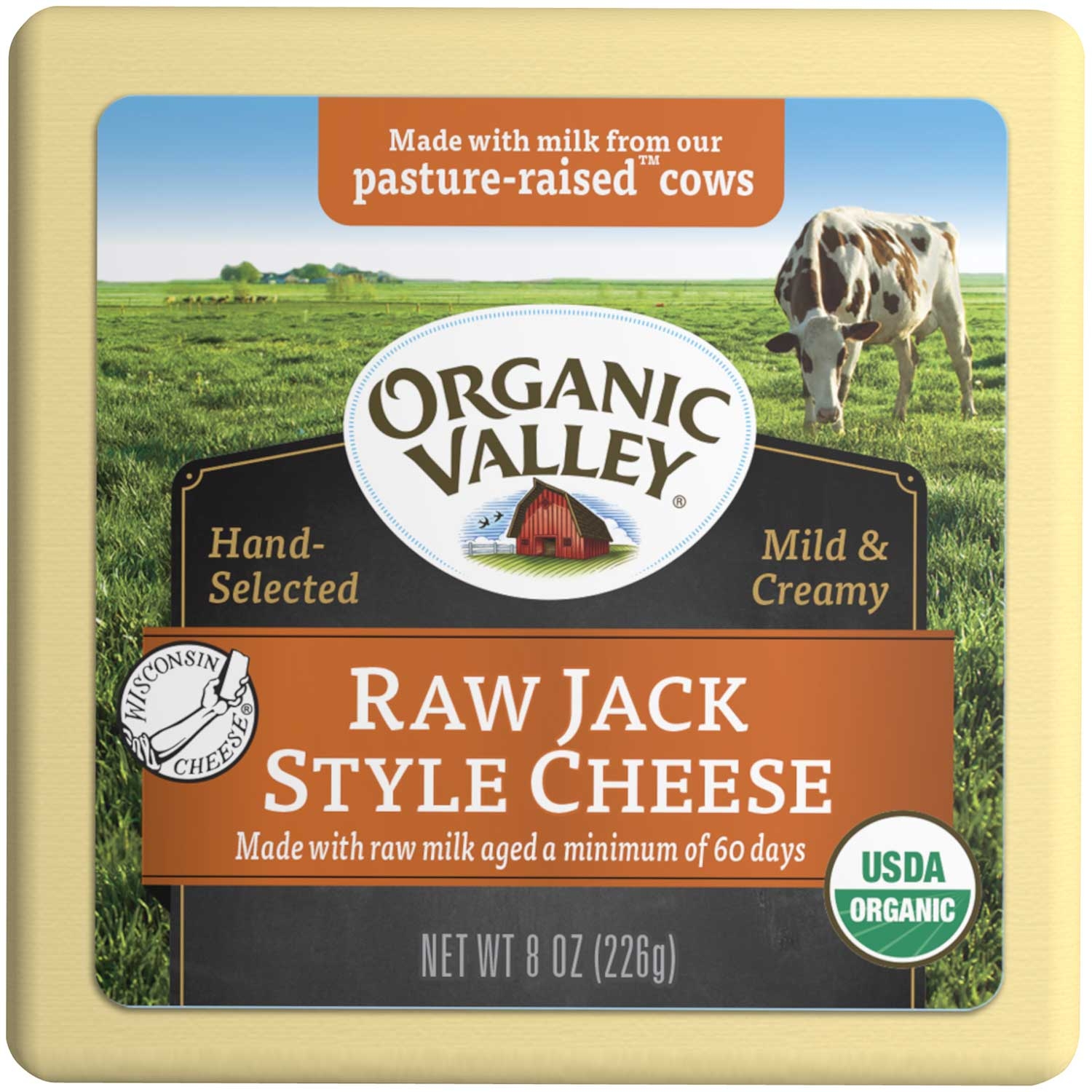 Organic Valley Organic Wisconsin Raw Milk Monterey Jack Cheese, 8 Ounce -- 12 per case