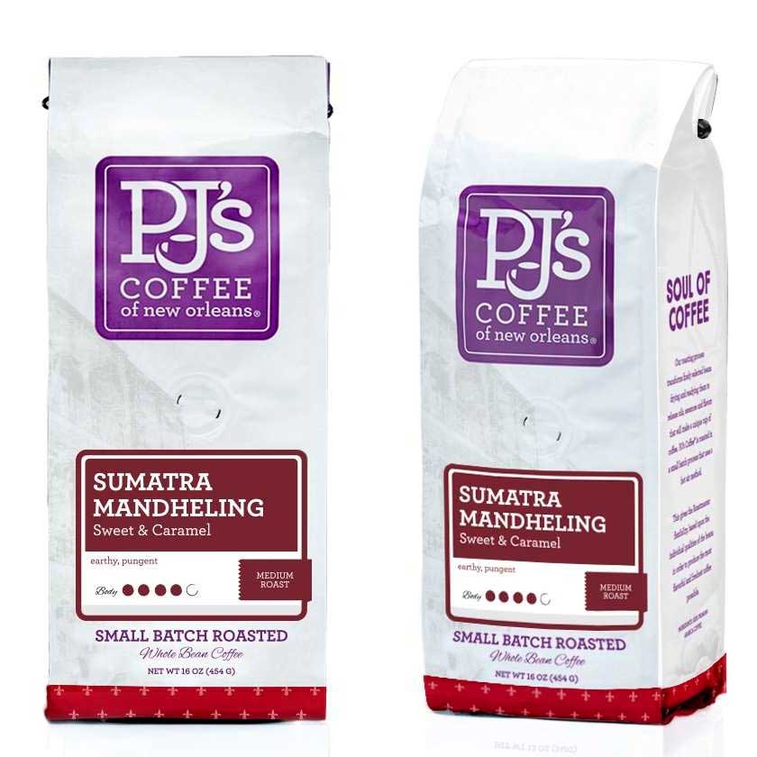 Pjs Coffee Of New Orleans Sumatran Whole Bean Coffee, 1 Pound -- 6 per case