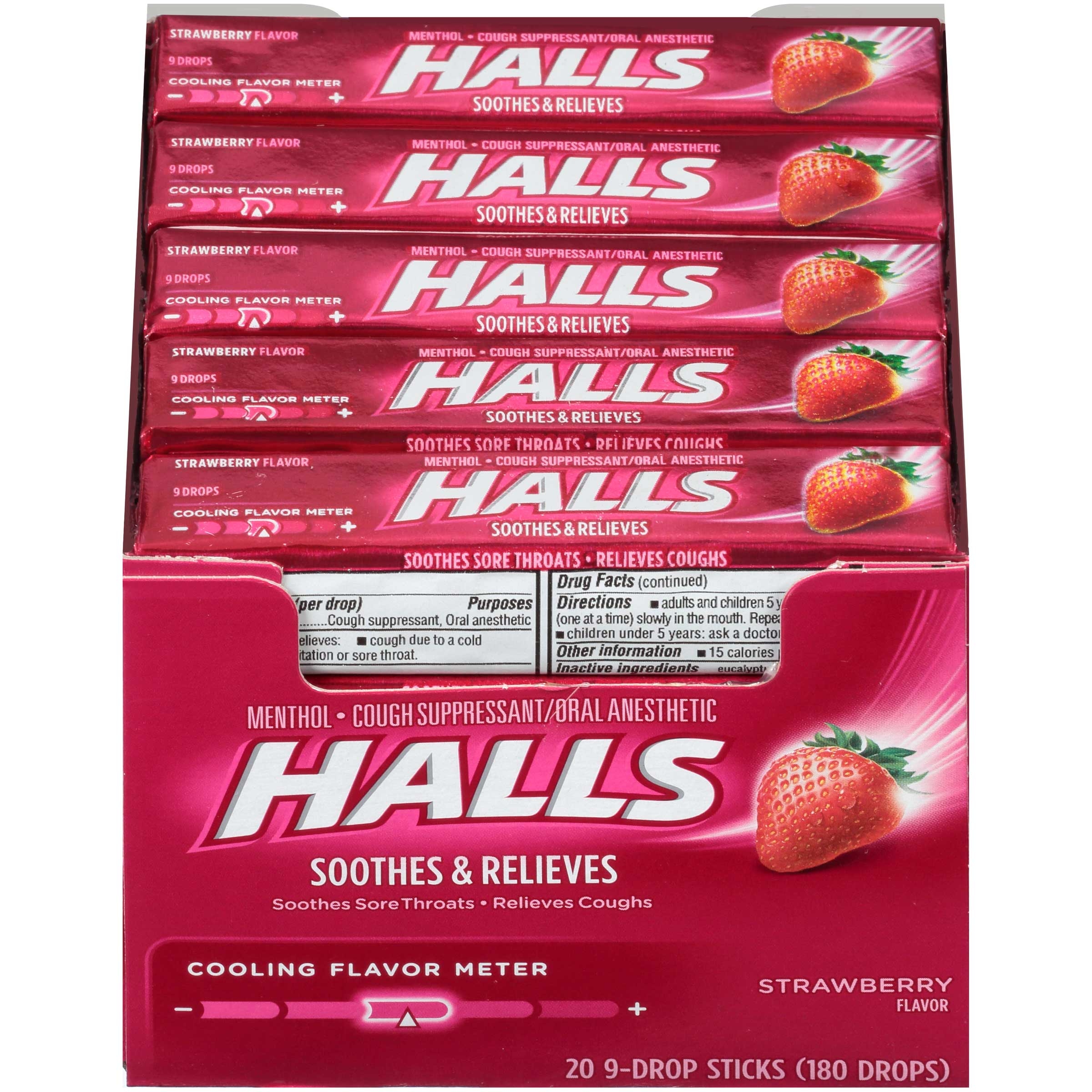 Halls Strawberry - 9 piece stick, 480 per case