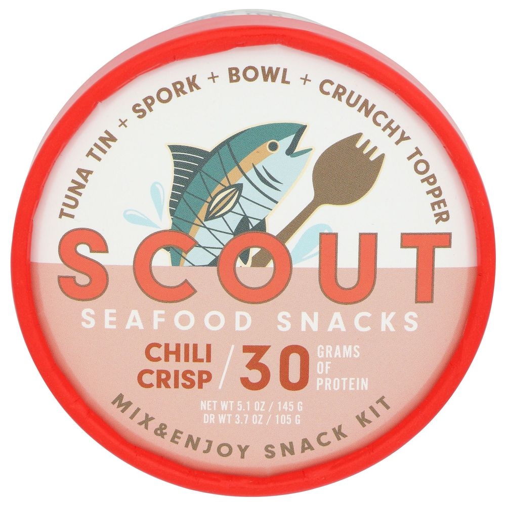 Scout Tuna with Chili Crisp Crunchy Topper Seafood Snack, 4.6 Ounce -- 6 per case