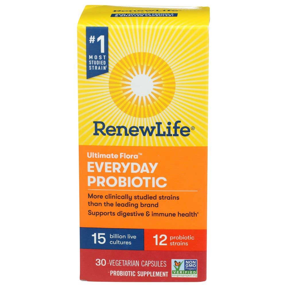 RenewLife Ultimate Flora Everyday Probiotic 15 Billion Capsule, 30 Vegetarian Capsules -- 6 per case