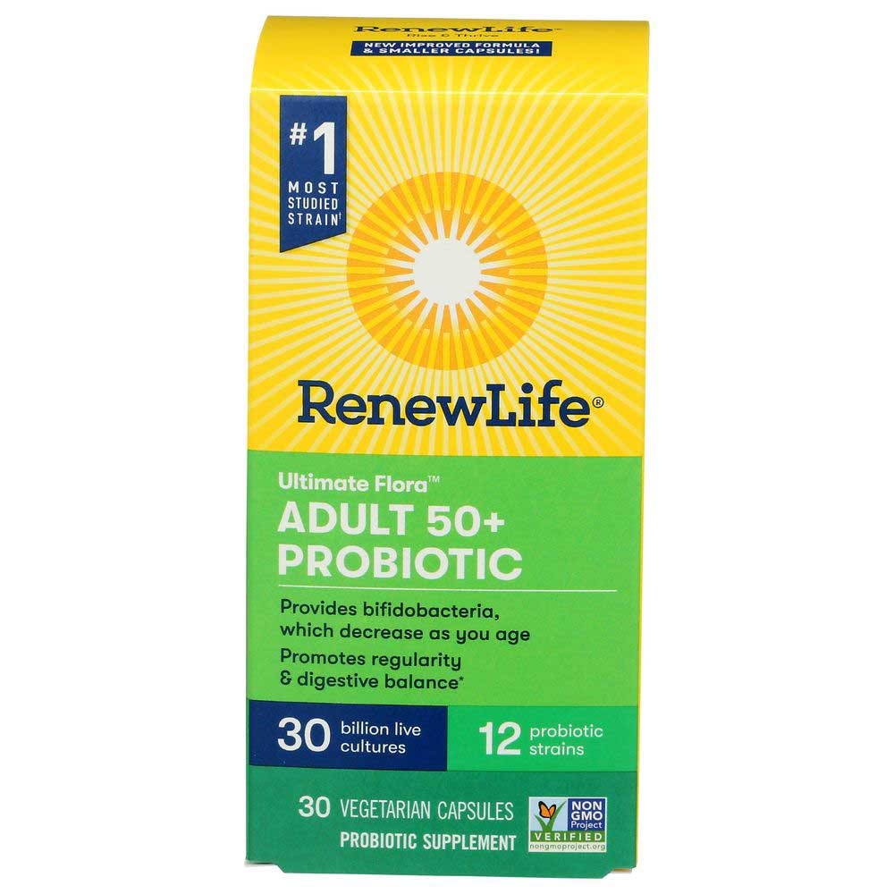 RenewLife Ultimate Flora Adult 50 Plus Probiotic 30 Billion Capsule, 30 Vegetarian Capsules -- 6 per case