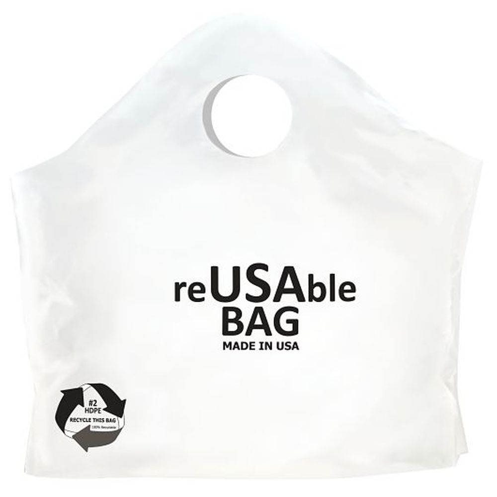 Command Packaging 18 X 16 x 9 inch Plastic Reusable White Wave Carry Out Bag, 500 count -- 500 per case