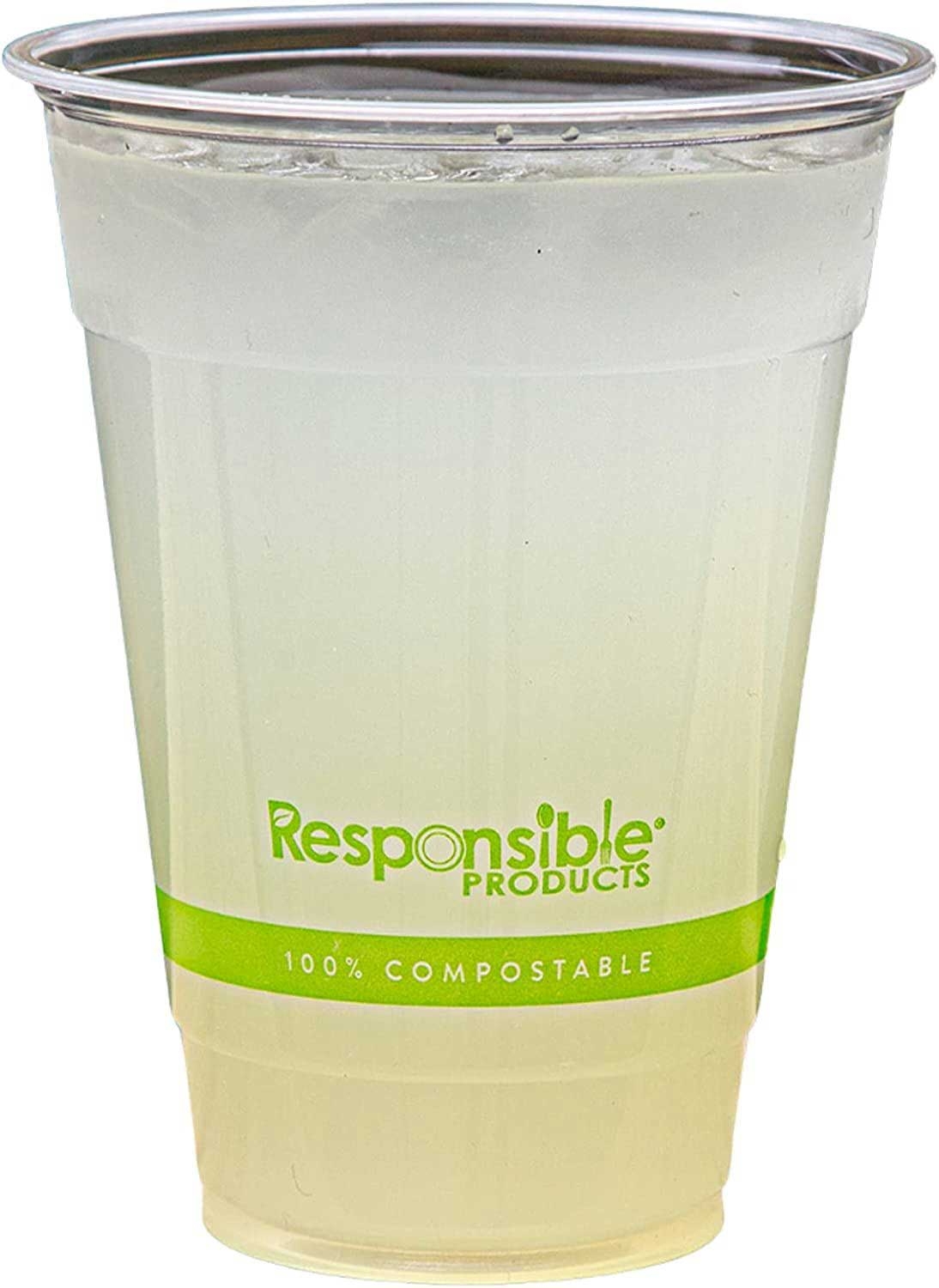 Responsible Products PLA Compostable Clear Cold Cup, 16 Ounce Capacity  -- 1000 per case