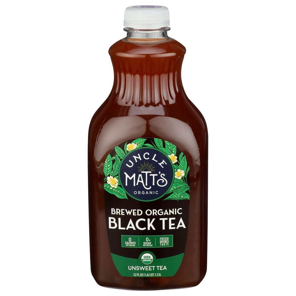 Uncle Matts Organic Brewed Unsweet Black Tea, 52 Fluid Ounce -- 6 per case