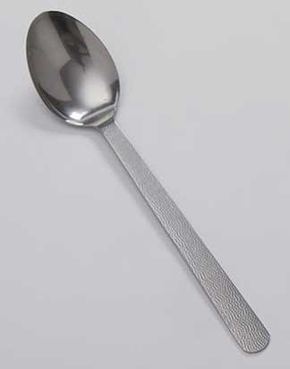 American Metalcraft Vintage Hammered Stainless Steel Solid Spoon, 13 1/4 inch Length