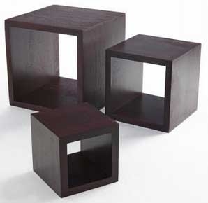 American Metalcraft Wood Riser Set, 5 x 7 x 9 inches-- 1 set