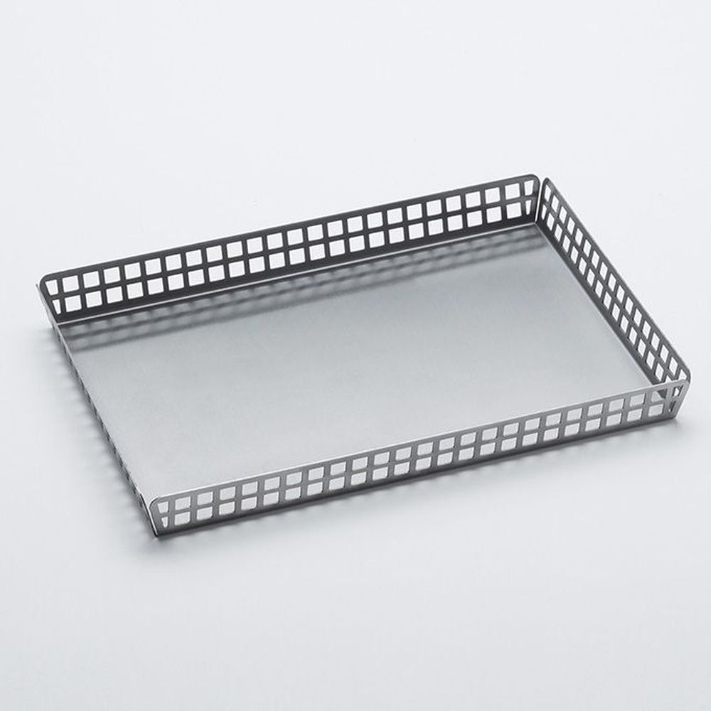 American Metalcraft Stainless Steel Rectangle Platter, 10 x 7 x 1 inch Top