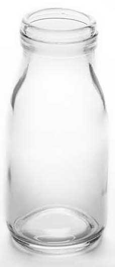 American Metalcraft Glass Milk Bottle, 8 Ounce