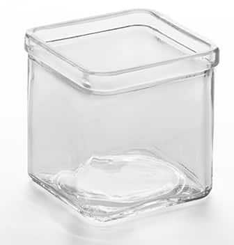 American Metalcraft Square Glass Jar, 8 Ounce