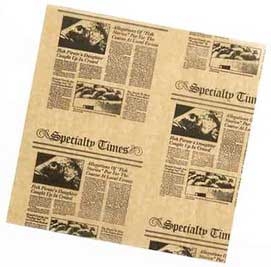 American Metalcraft Natural Newspaper Square Fry Paper, 10 x 10 inch -- 1000 per case