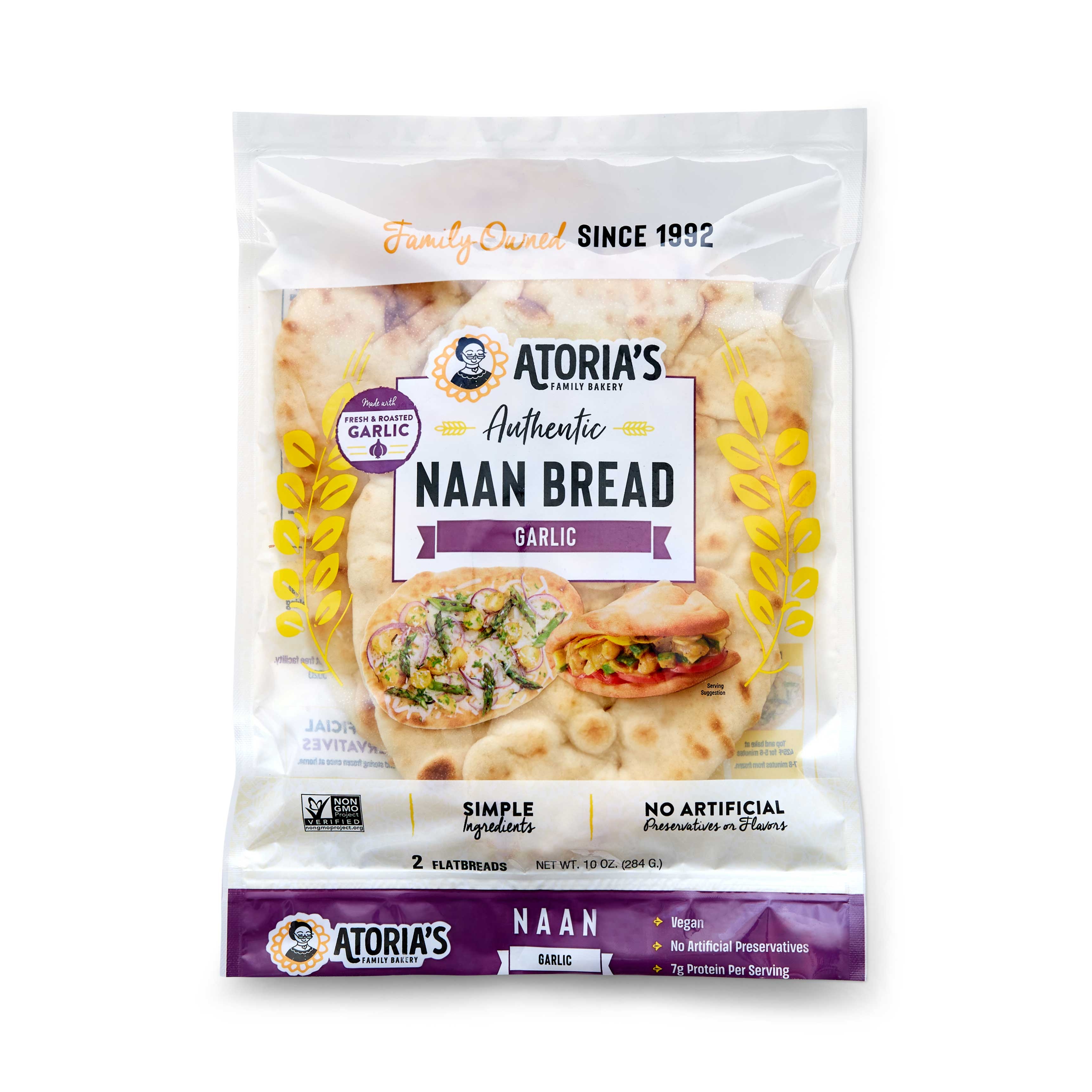 Atorias Garlic Naan Flatbread, 11 Ounce -- 8 per case