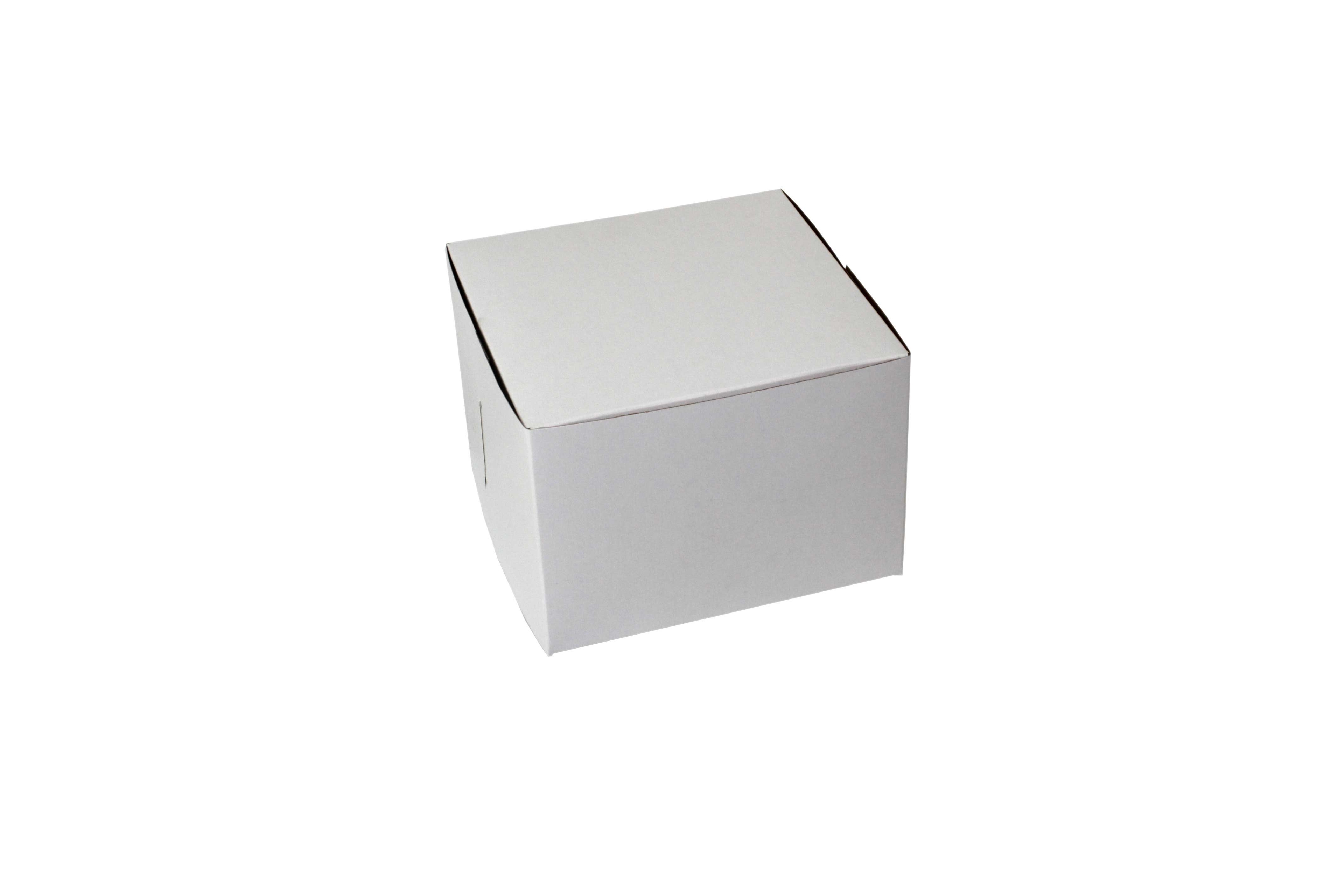 Boxit Lock Corner One Piece White Bakery Box, 7 x 7 x 5 inch -- 100 per case.