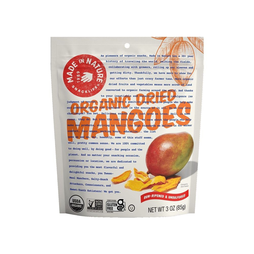 Made in Nature Organic Dried Mango Fruit - Shipper, 3 Ounce -- 36 per case