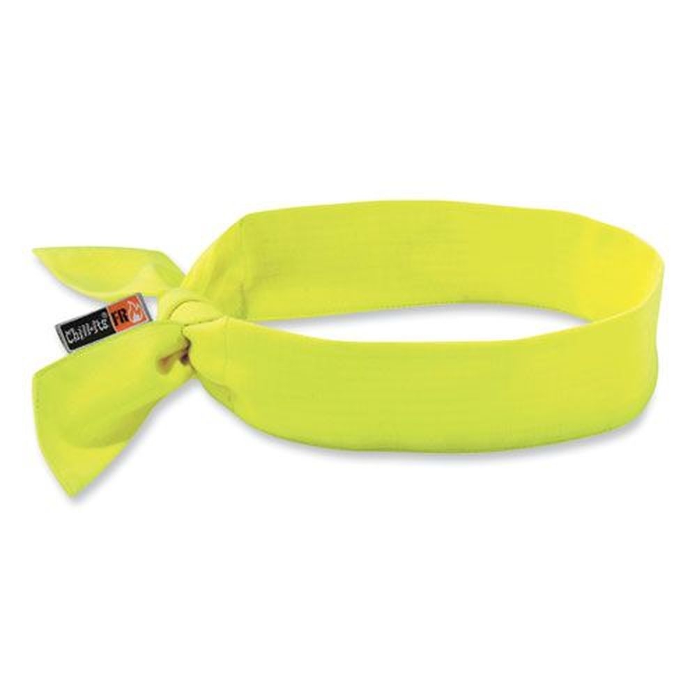 ergodyne Chill-Its 6700FR Lime Fire Resistant Cooling Tie Bandana Headband, One Size Fits Most