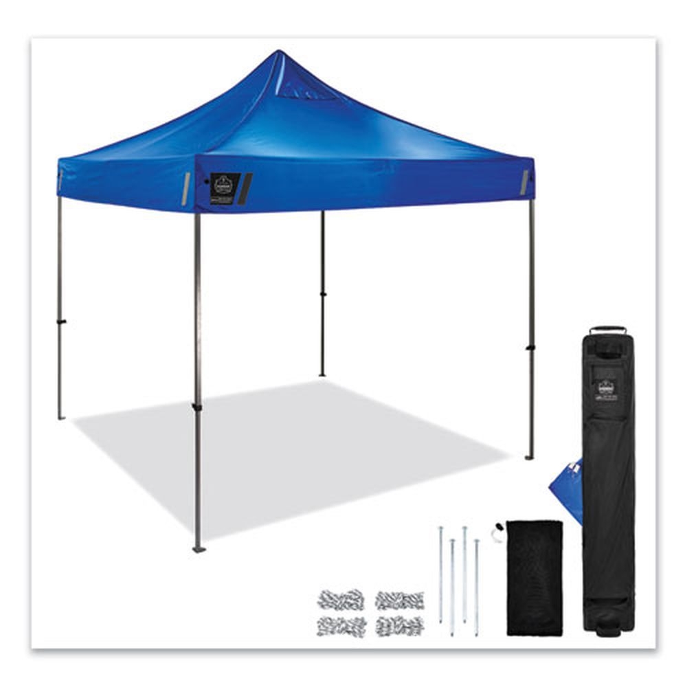 ergodyne Shax 6000 Polyester and Steel Single Skin Blue Heavy Duty Pop Up Tent, 10 x 10 Feet