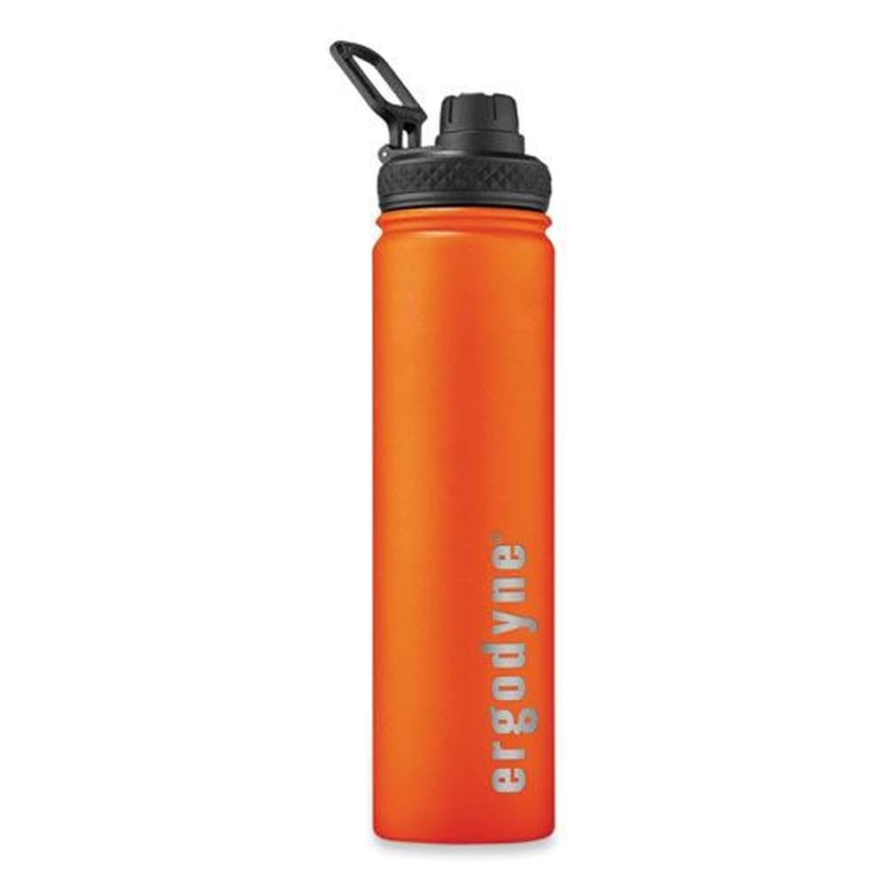 ergodyne Chill Its 5152 Insulated Stainless Steel Orange Water Bottle, 25 Ounce Capacity